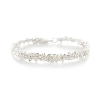 Silver bracelet with flowers